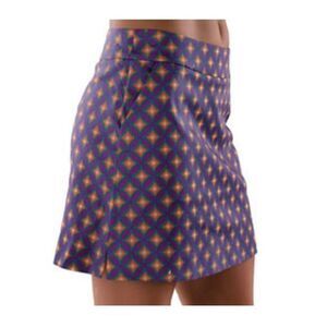 Haute Golf Skort -6 purple /orange print   , cotton spandex